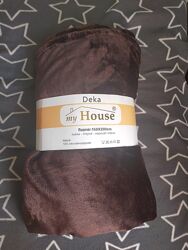 Плед шоколадного кольору 150х200 відмінної якості