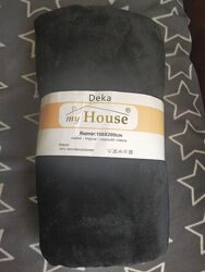 Плед чорного кольору 150х200 відмінної якості