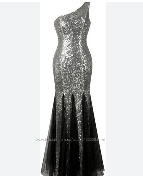 Вечірня сукня максі в паєтки, форма русалка