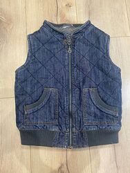 Тепла джинсова жилетка на хутрі, 98-104 см, 3-4 роки