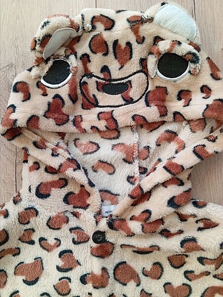 Тепла піжама-кігурумі леопард fox&bunny, 98/104 см