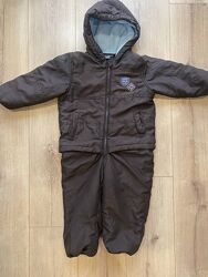 Теплий комбінезон 8692, коричневий, мякий фліс, зима/осінь