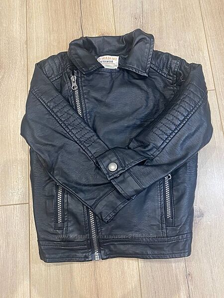 Стильна утеплена косуха LC Waikiki, екошкіра, чорна, розмір 34 роки 98104