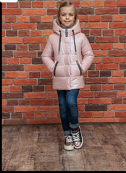 Осіння пудрова курточка для дівчинки р 152-160 см