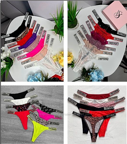 стринги Виктория Сикрет , стринги со стразами victorias secret - 9 цветов