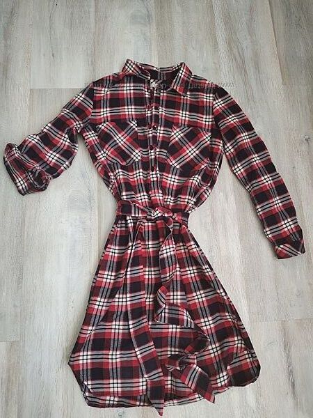 Осіння авторська сукня - рубашка в клітинку бренда Всі свої розмір S