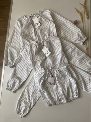 Стильні блузки в смужку в школу zara 8, 10, 11-12 років