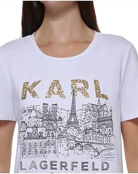 Белая футболка Karl Lagerfeld в размере XS и M